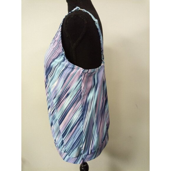 Women's Blue and Purple Tankini Swim Top Size S - Picture 2 of 5